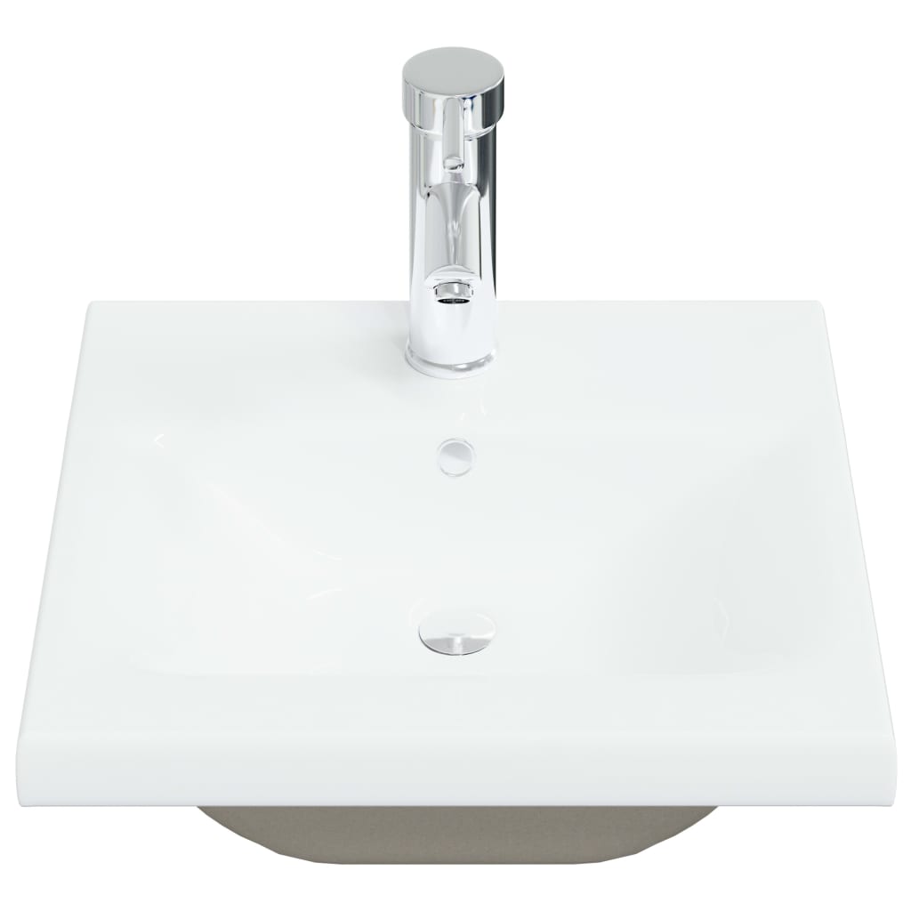 Inbouwwastafel Met Kraan Keramiek Wit