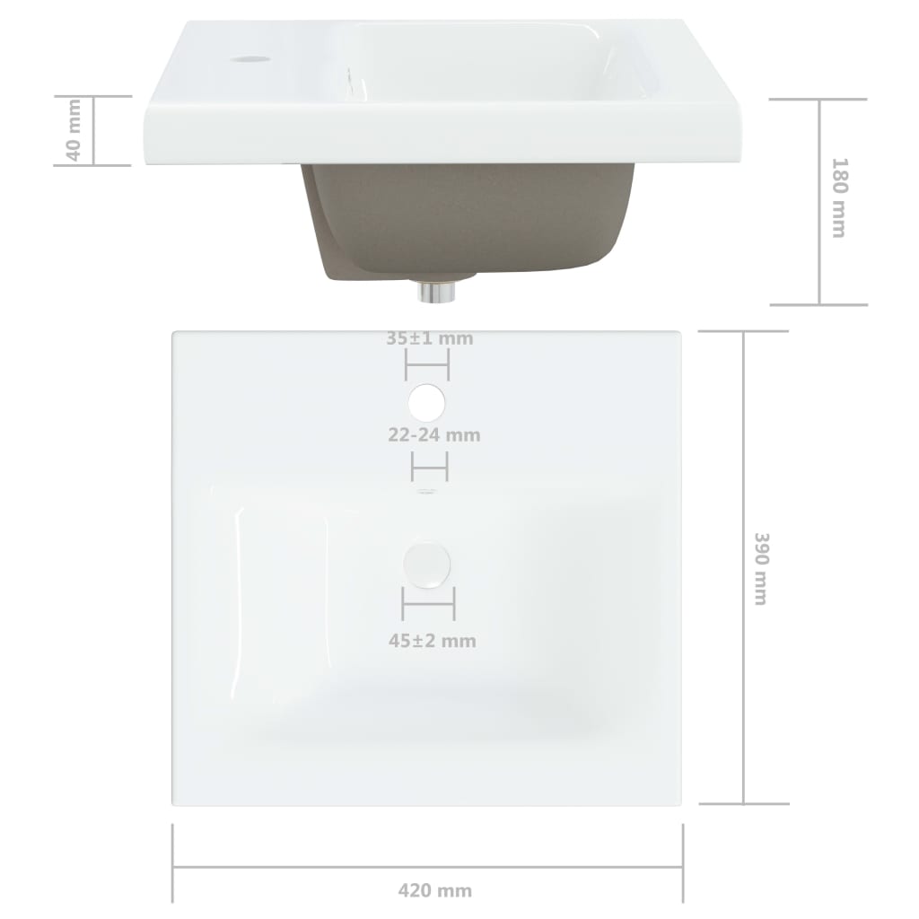 Inbouwwastafel Met Kraan Keramiek Wit