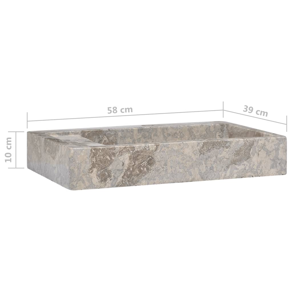 Gootsteen 58X39X10 Cm Marmer Grijs