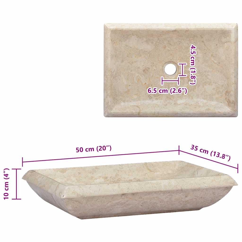 Gootsteen 50X35X10 Cm Marmer Kleurig