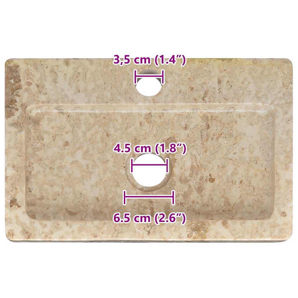 Wastafel Wandgemonteerd 38X24X6,5 Cm Marmer Kleurig