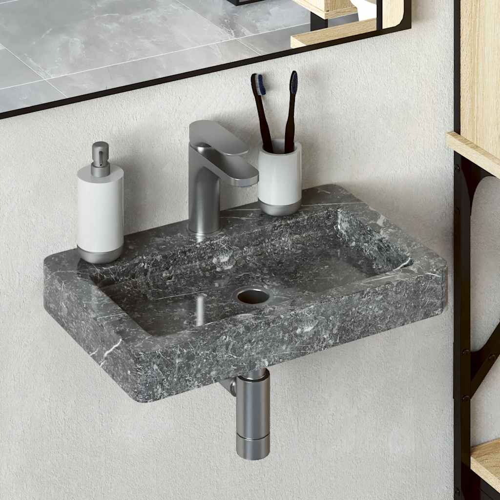 Wastafel Wandgemonteerd 38X24X6,5 Cm Marmer Kleurig
