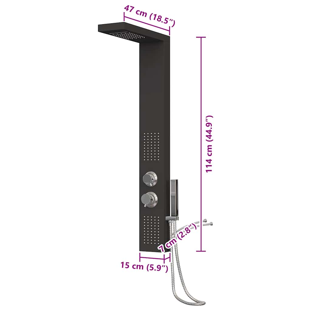 Douchepaneelsysteem Aluminium