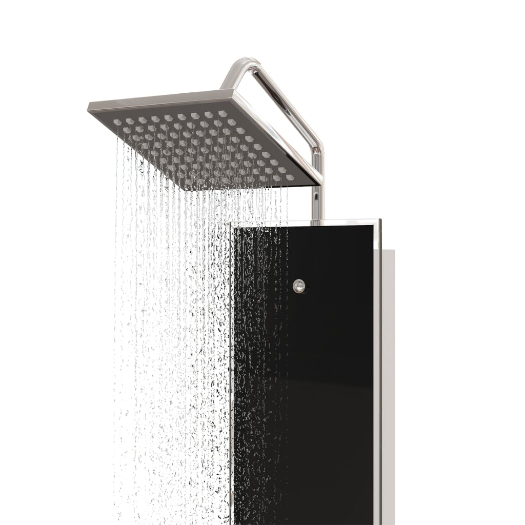 Douchepaneel 18X45,5X130 Cm Glas Zwart