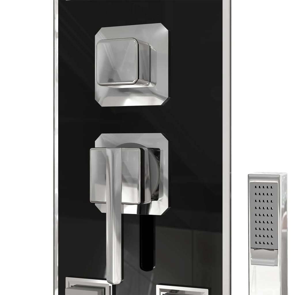 Douchepaneel 18X45,5X130 Cm Glas Zwart