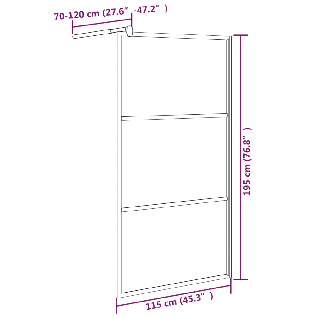 Inloopdouchewand Esg-Glas