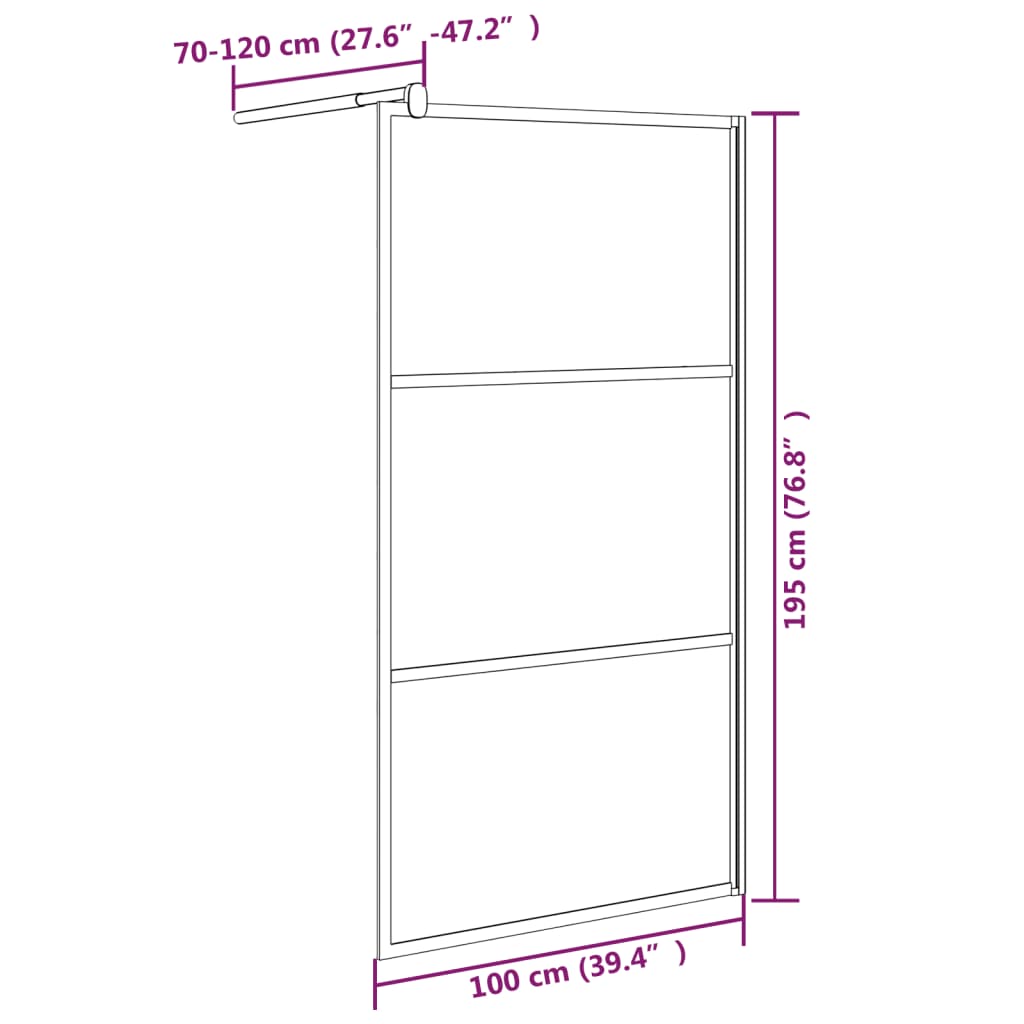 Inloopdouchewand Esg-Glas