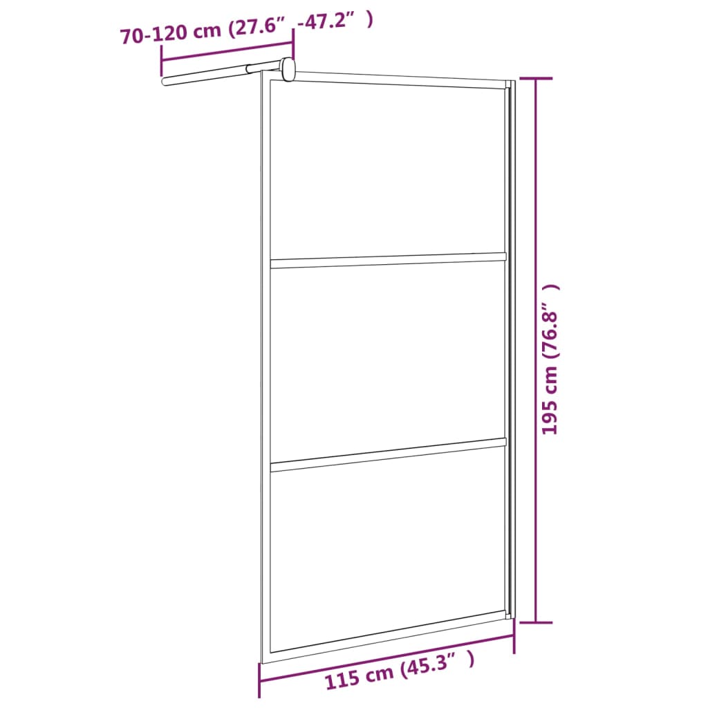 Inloopdouchewand Esg-Glas