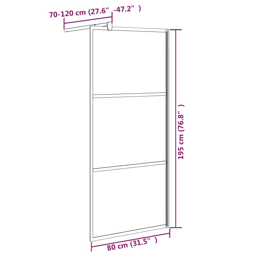 Inloopdouchewand Donker Esg-Glas