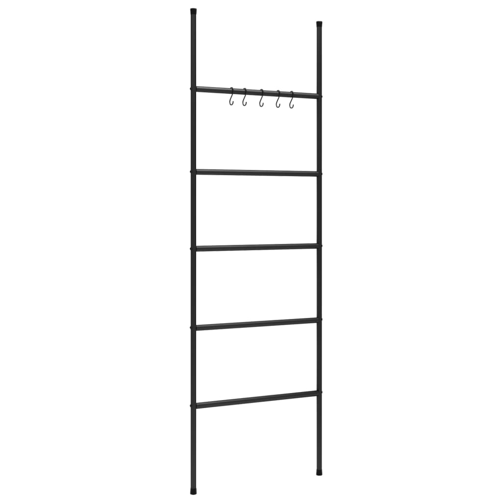 Handdoekenrek Met 5 Niveaus, Zwart 58X175 Cm, Ijzer