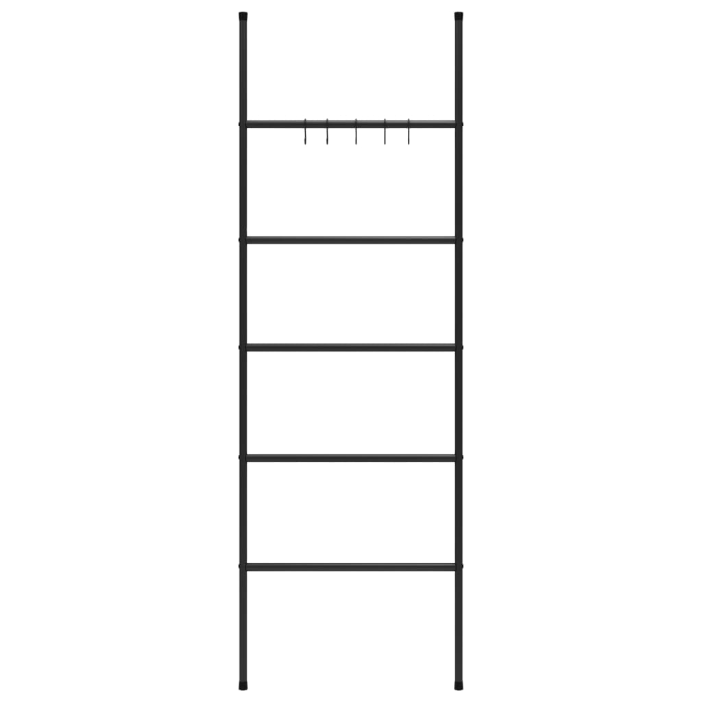 Handdoekenrek Met 5 Niveaus, Zwart 58X175 Cm, Ijzer