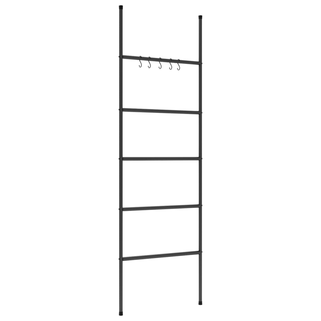 Handdoekenrek Met 5 Niveaus, Zwart 58X175 Cm, Ijzer