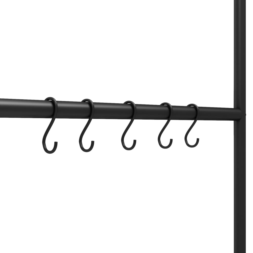 Handdoekenrek Met 5 Niveaus, Zwart 58X175 Cm, Ijzer