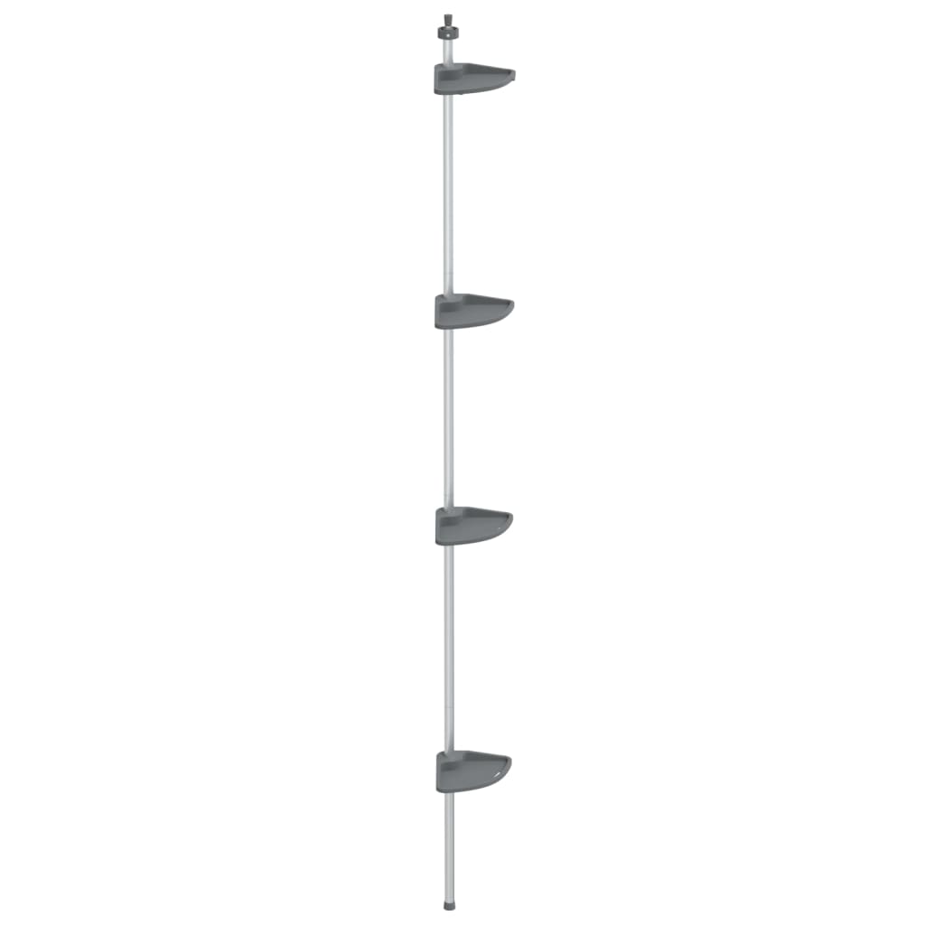 Doucherekje 4-Laags Telescopisch Hoekmodel Aluminium Zilver
