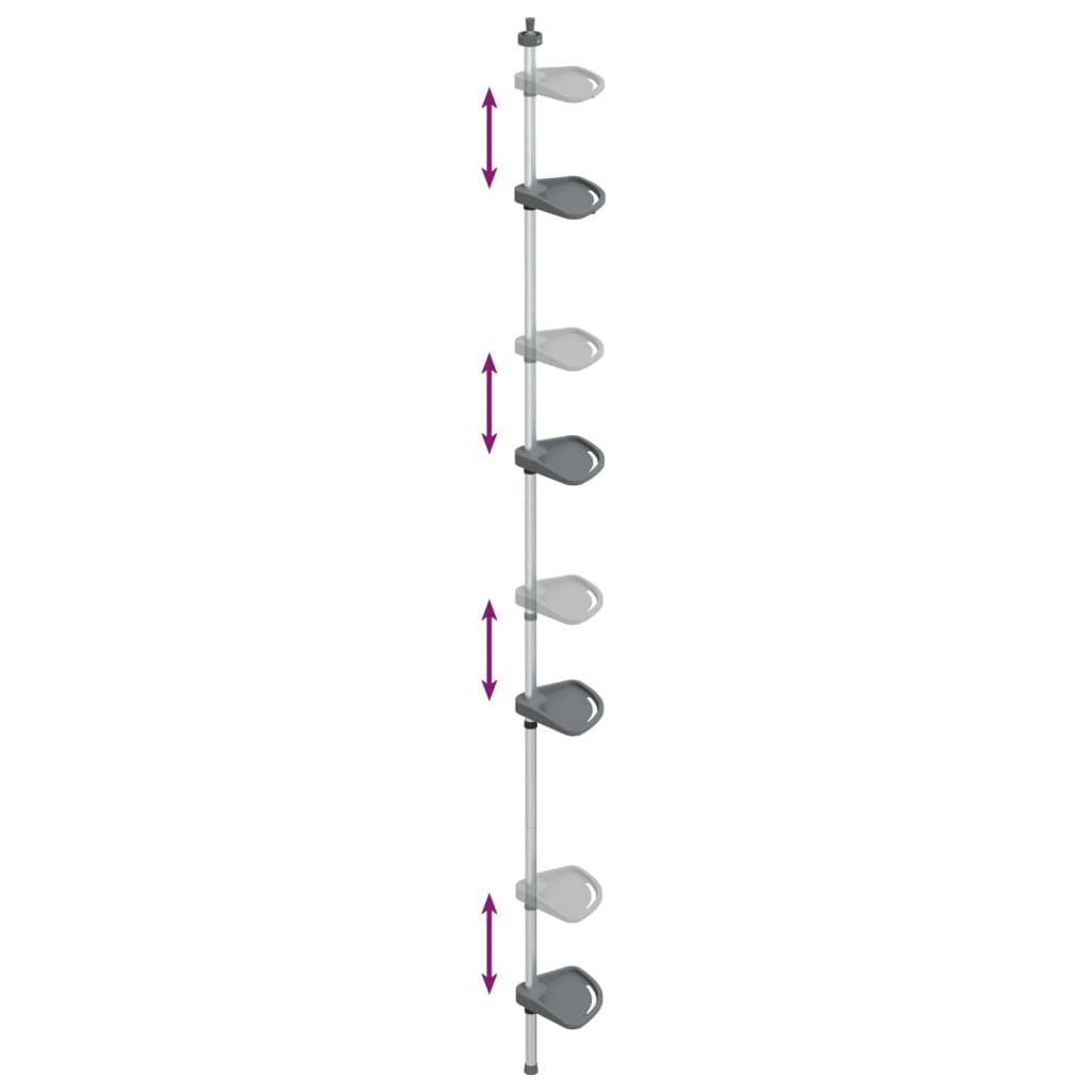 Doucherekje 4-Laags Telescopisch Hoekmodel Aluminium Zilver