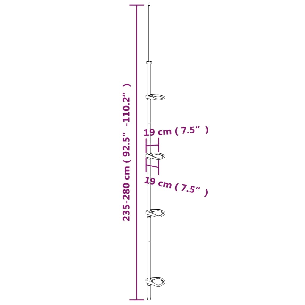 Doucherekje 4-Laags Telescopisch Hoekmodel Aluminium Zilver