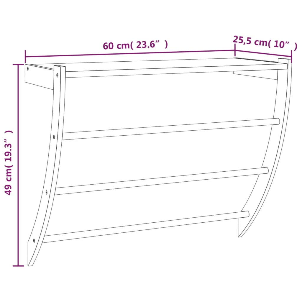Handdoekenrek 60X25,5X49 Cm Massief Walnotenhout