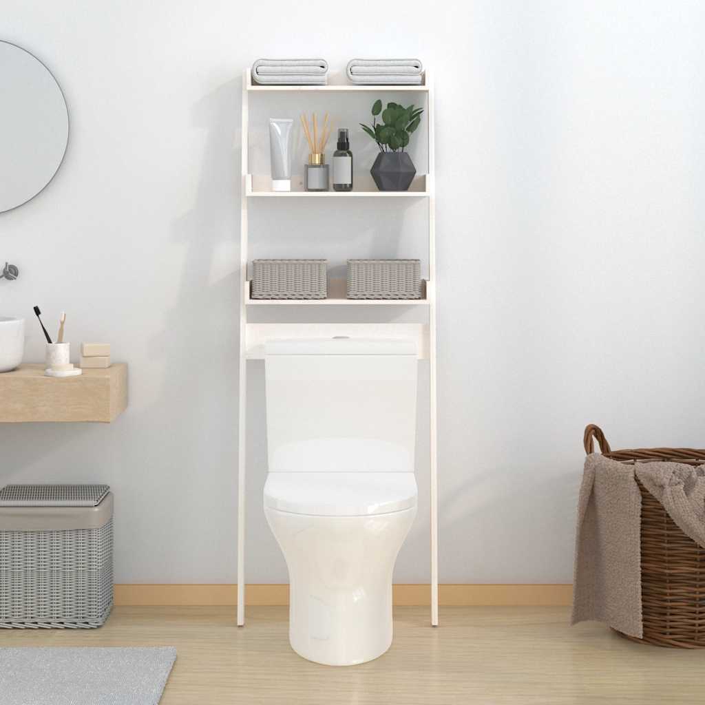 Toiletrek 63,5X32X179 Cm Massief Grenenhout Wit