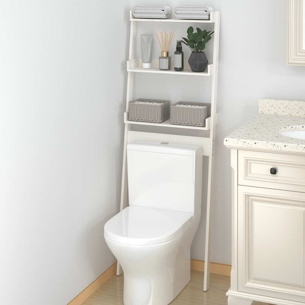 Toiletrek 63,5X32X179 Cm Massief Grenenhout Wit