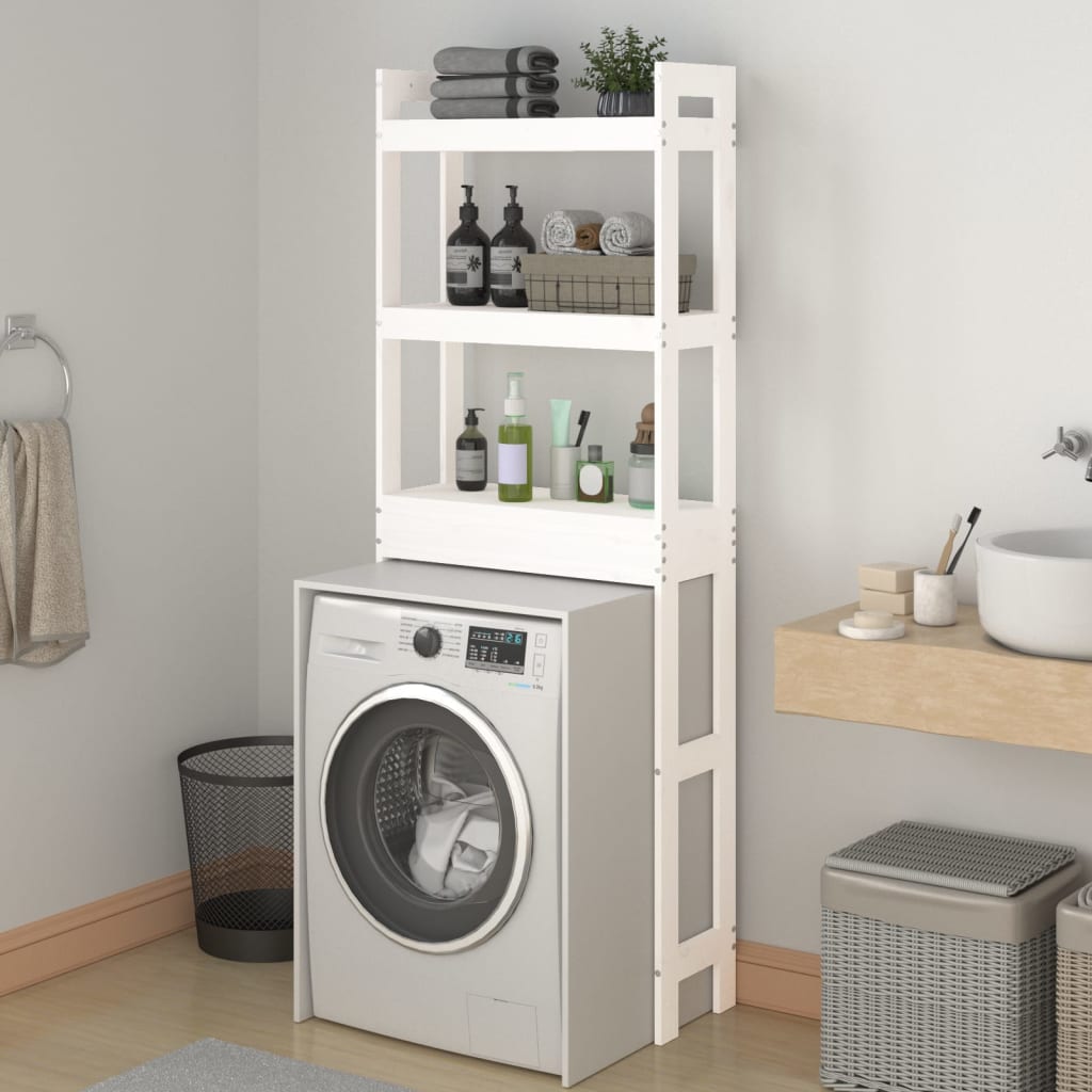 Toiletrek 63X26X171 Cm Massief Grenenhout Wit