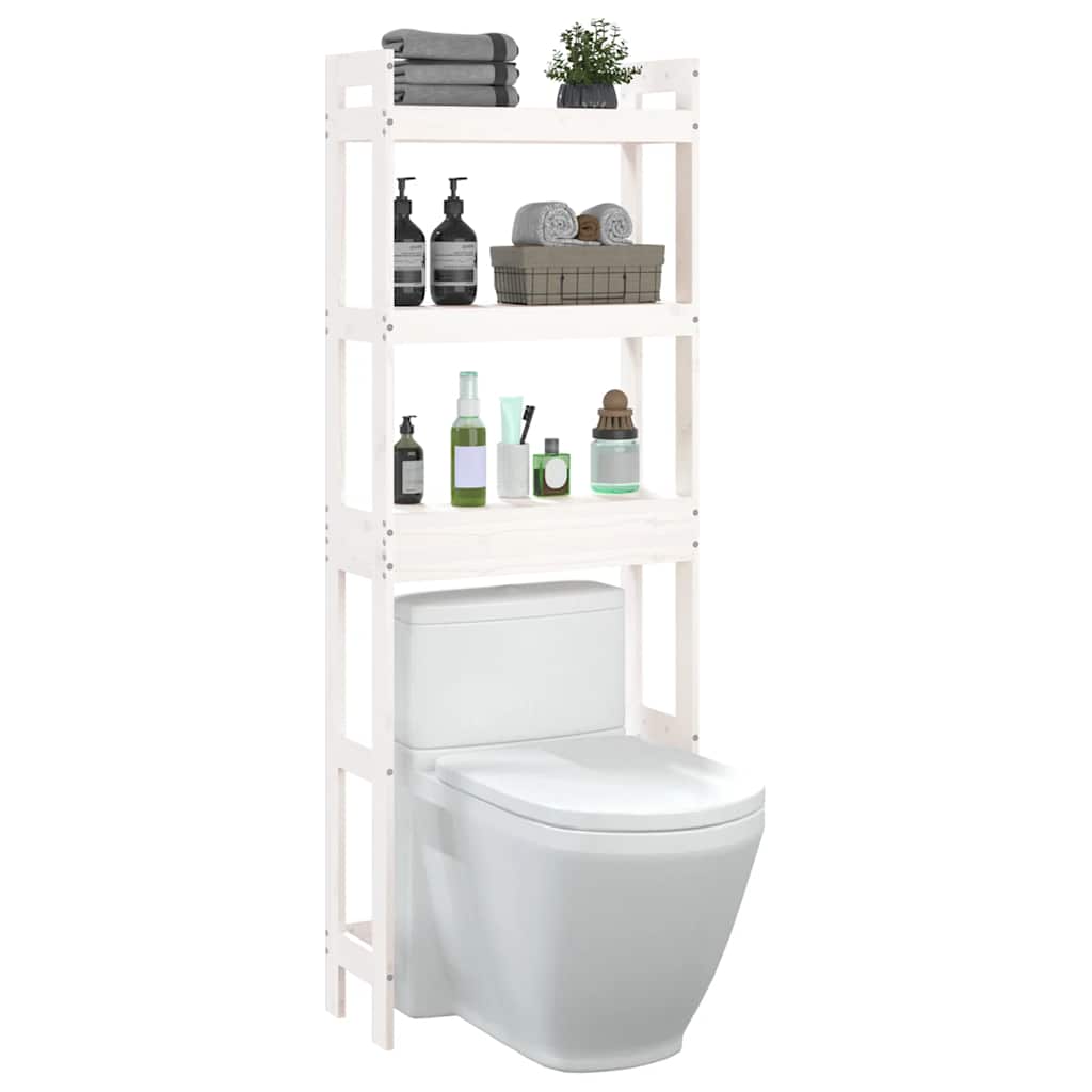 Toiletrek 63X26X171 Cm Massief Grenenhout Wit