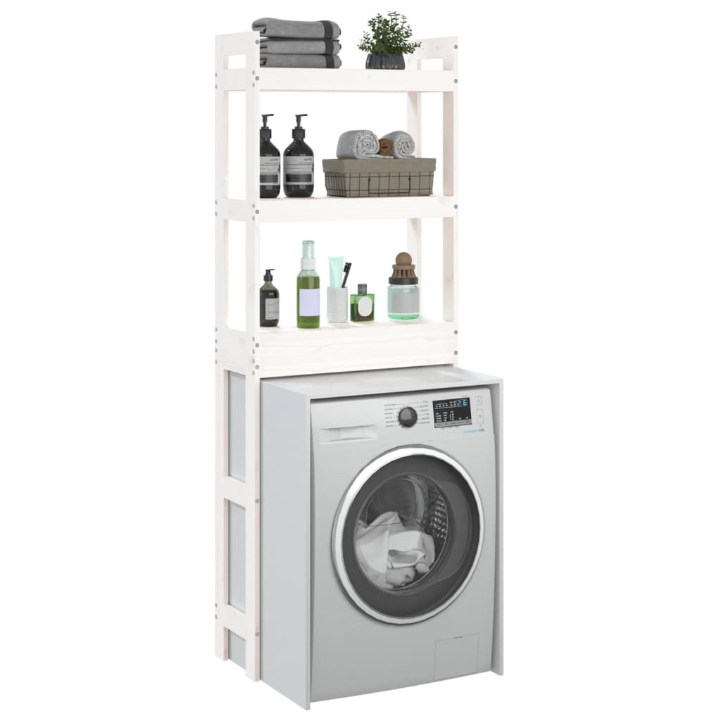 Toiletrek 63X26X171 Cm Massief Grenenhout Wit