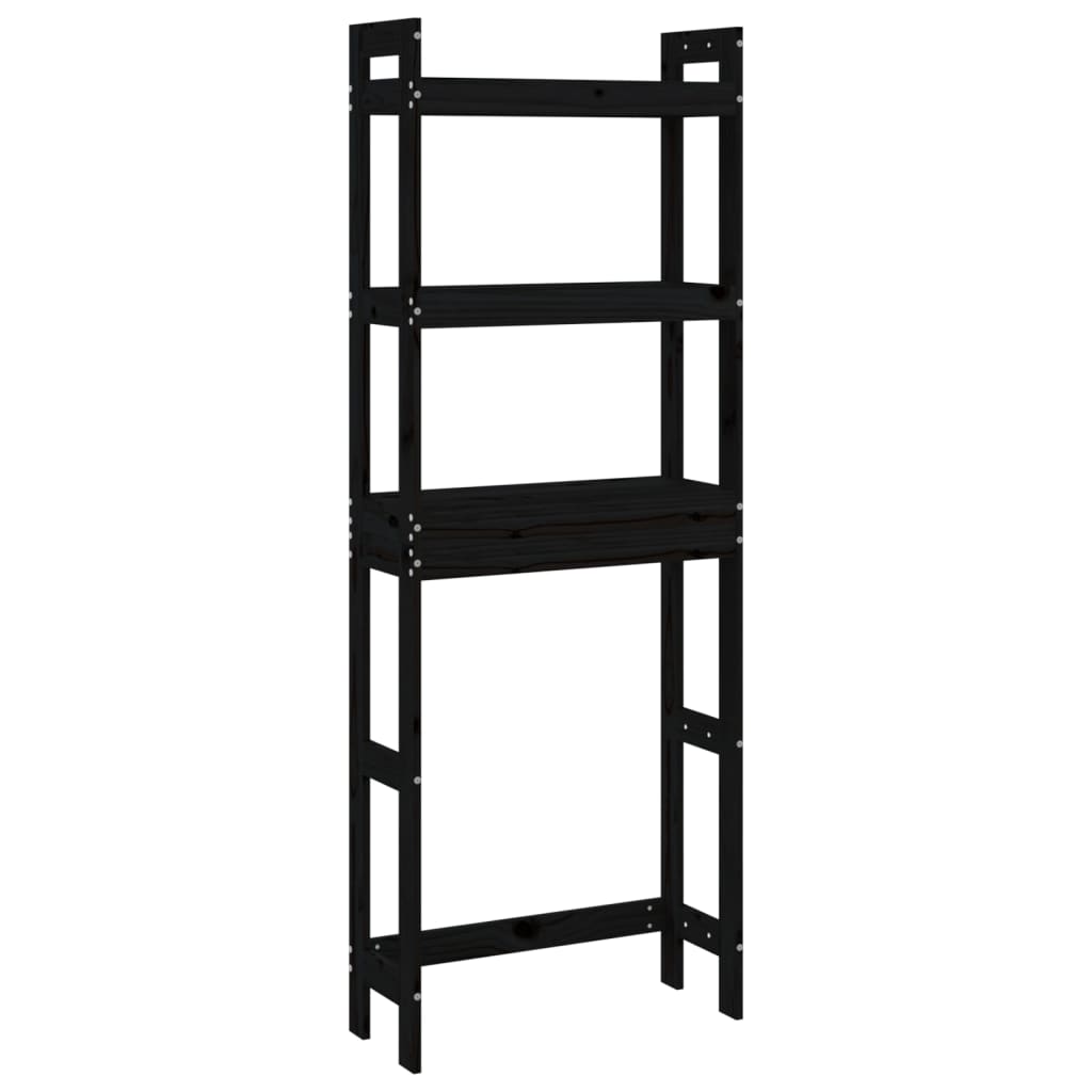 Toiletrek 63X26X171 Cm Massief Grenenhout Zwart
