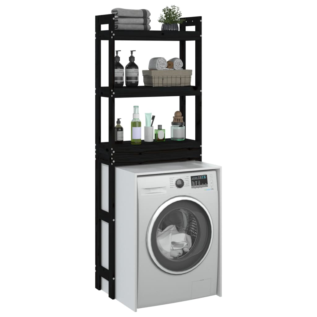 Toiletrek 63X26X171 Cm Massief Grenenhout Zwart