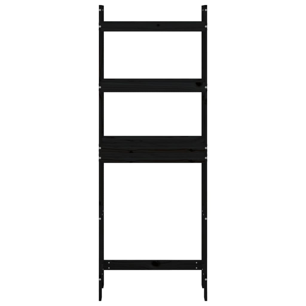 Toiletrek 63X26X171 Cm Massief Grenenhout Zwart