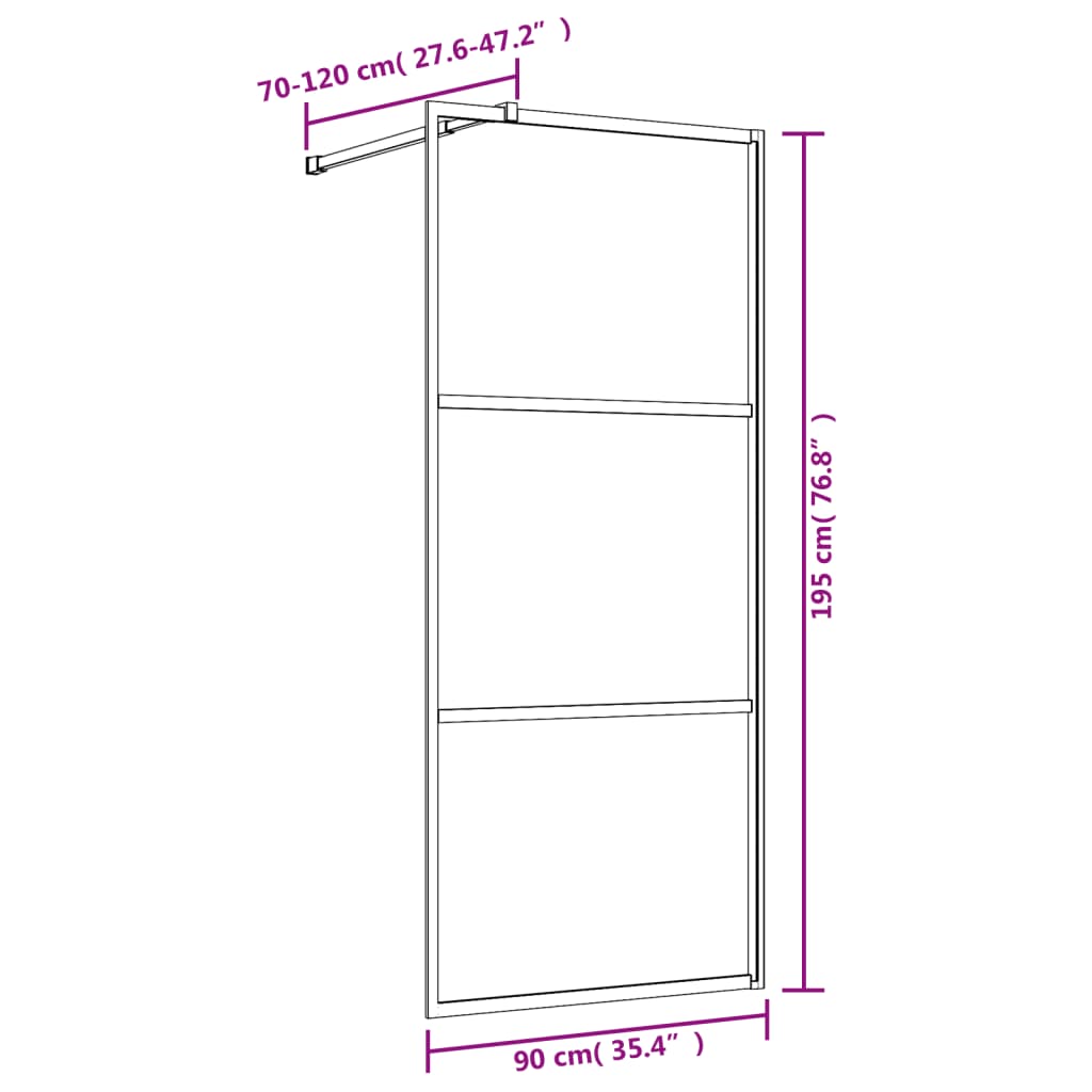 Inloopdouchewand Esg-Glas Kleurig