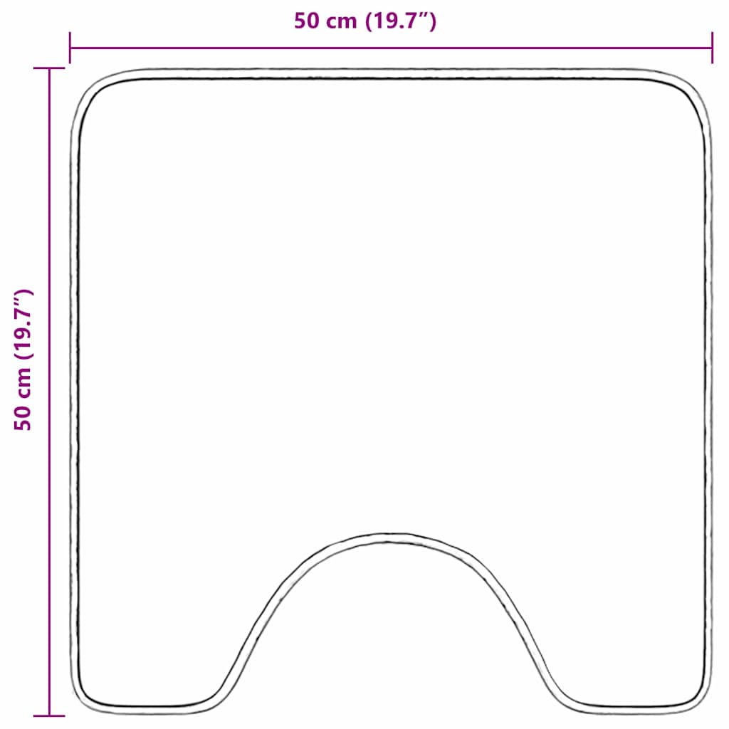 Antislip Badmat Met Toilet Cut Crèmekleurig 50 X 50 Cm Pp