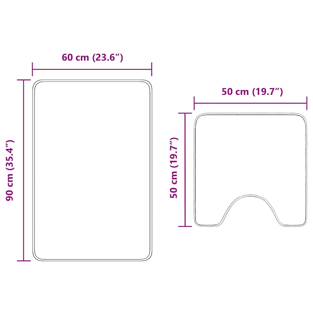 Antislip Badmat Set 2 St 50 X 50 Cm Pp