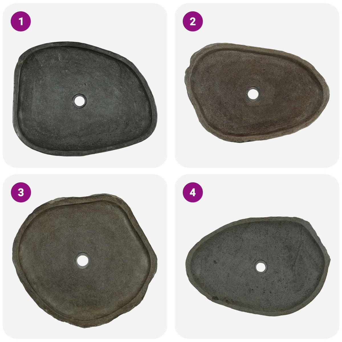 Wasbak Grijs 65 X 50 X 6 Cm Riviersteen