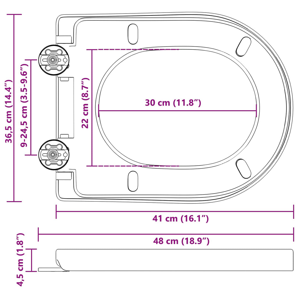 Toiletzitting Verstelbaar 48 X 36,5 X 4,5 Cm Polypropyleen