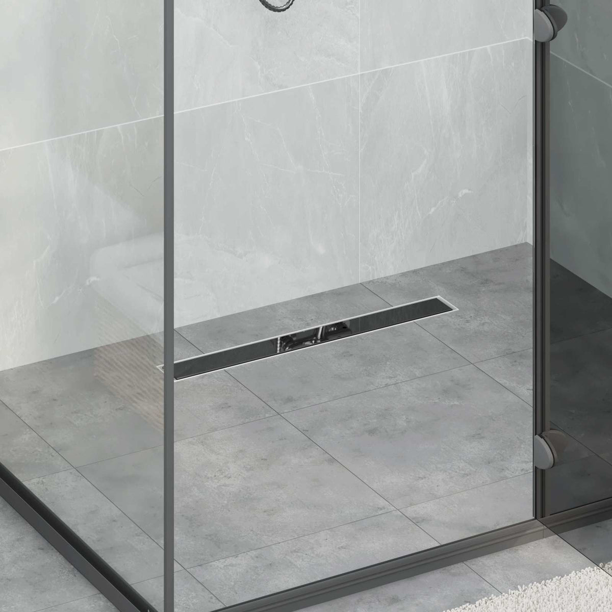 Doucheafvoer Lijnontwerp Met 360° Sifon Zilver