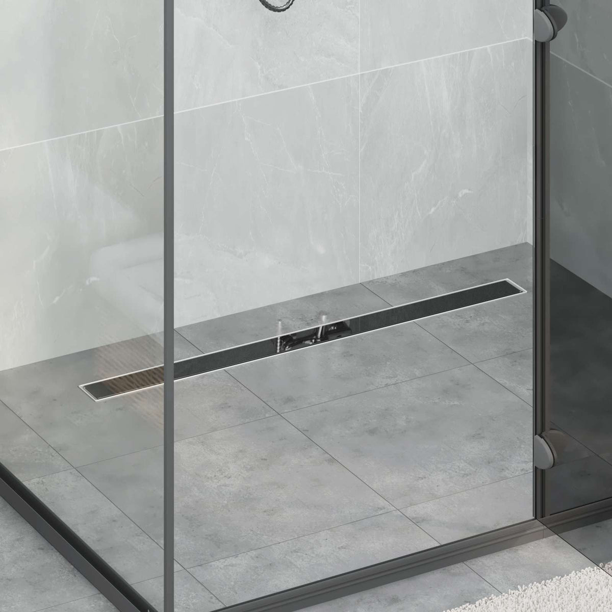 Doucheafvoer Met Lijndesign Zilver Roestvrij Staal 304