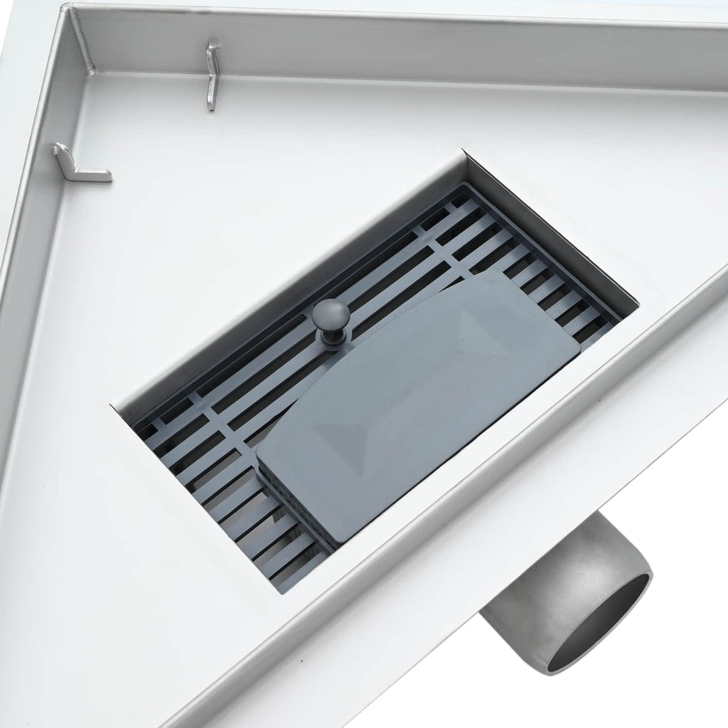 2 In 1 Driehoek Doucheafvoer Zilver 32 X 32 X 7,5 Cm