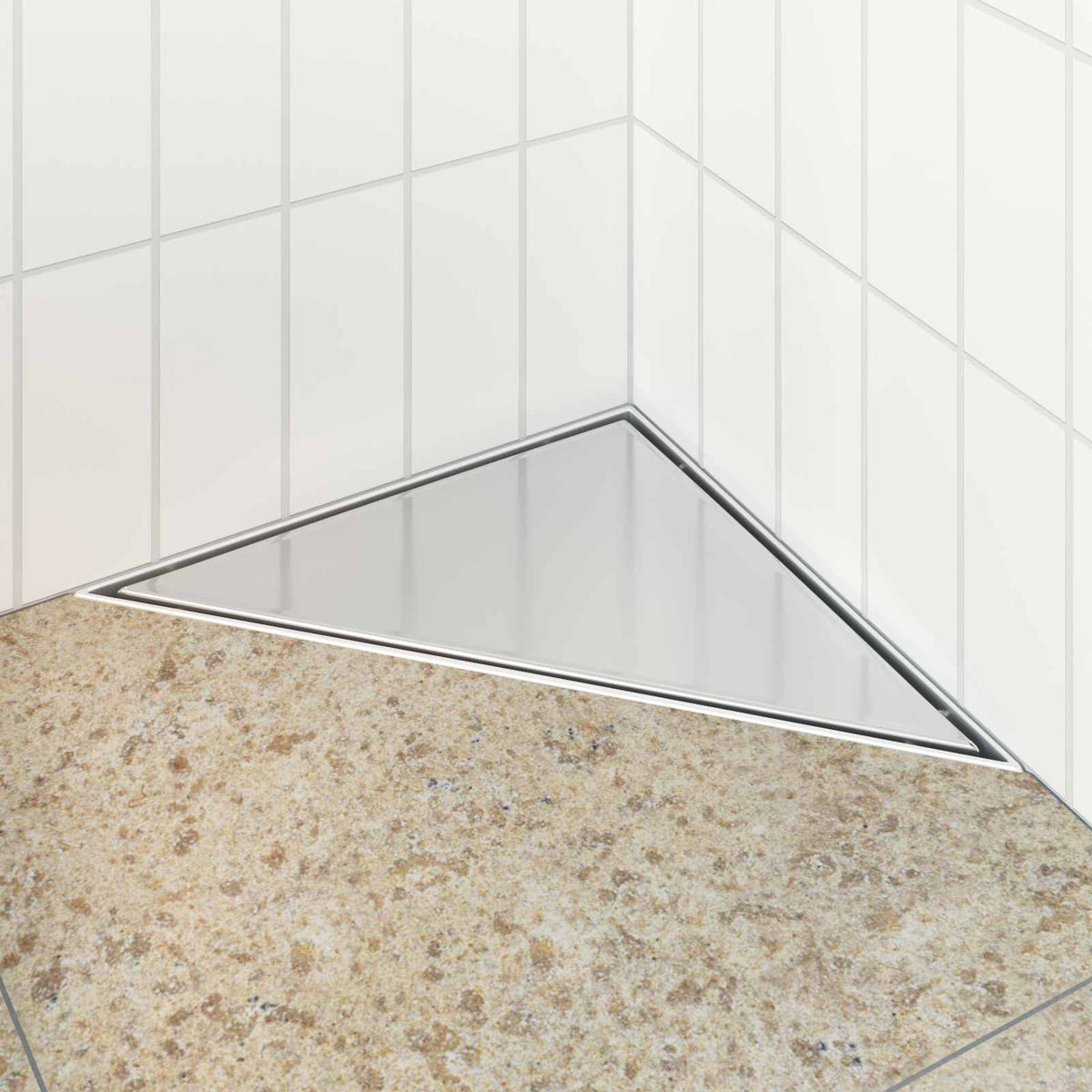 2 In 1 Driehoek Doucheafvoer Zilver 32 X 32 X 7,5 Cm