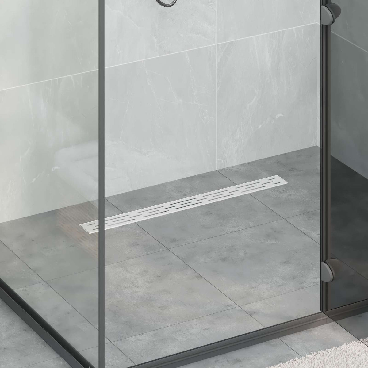 Doucheafvoer Met Lijndesign Zilver Roestvrij Staal 304