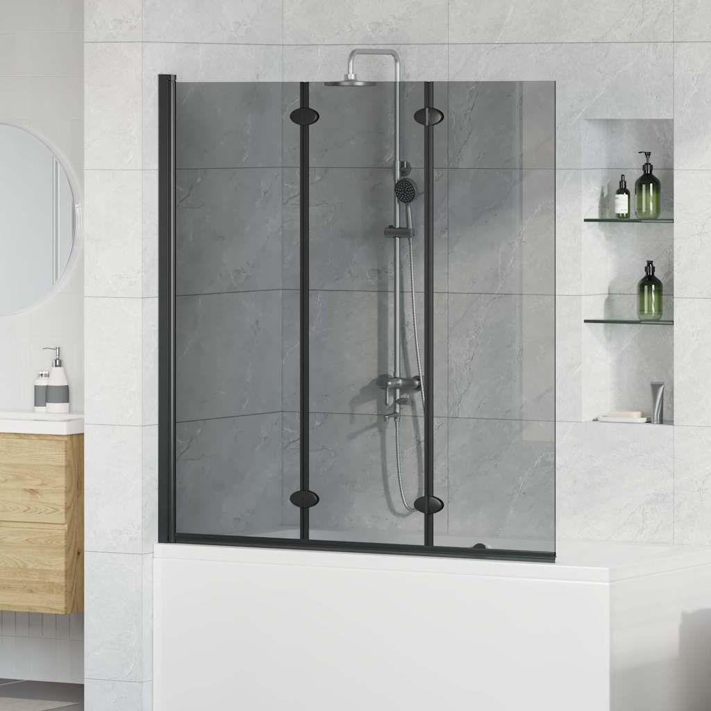 Douche Omhulsel Zwart 130 X 138 Cm Esg-Glas En Aluminium