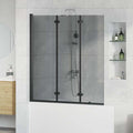 Douche Omhulsel Zwart 130 X 138 Cm Esg-Glas En Aluminium