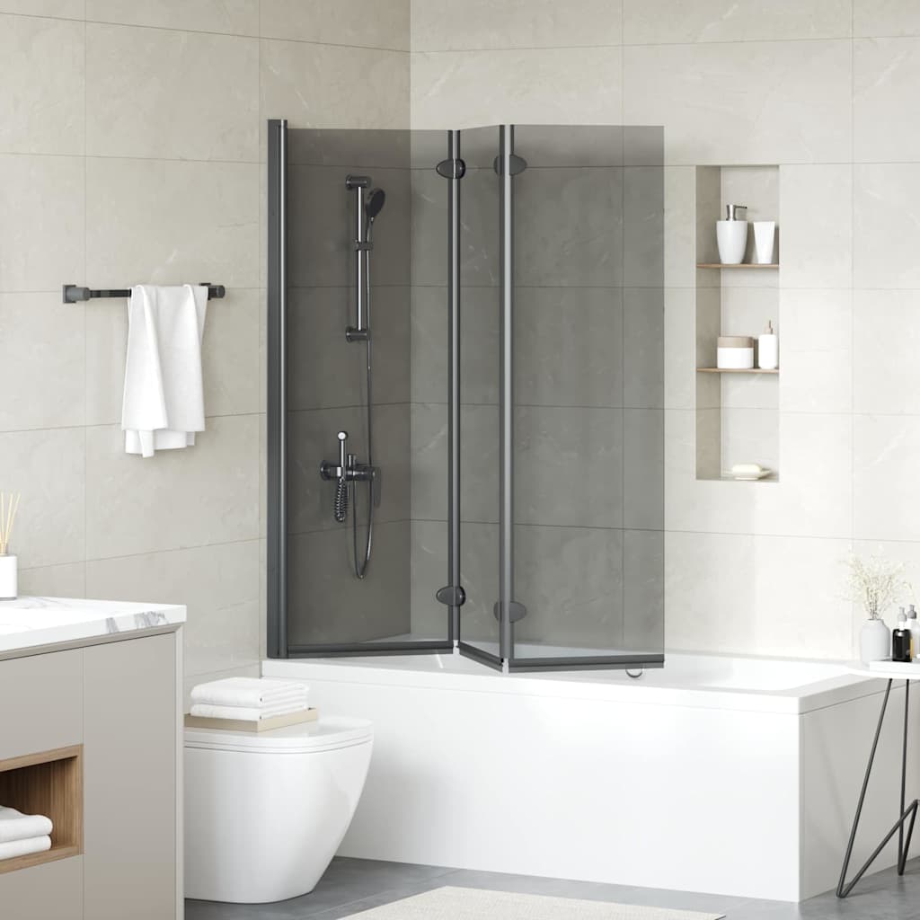 Douche Omhulsel Zwart 130 X 138 Cm Esg-Glas En Aluminium