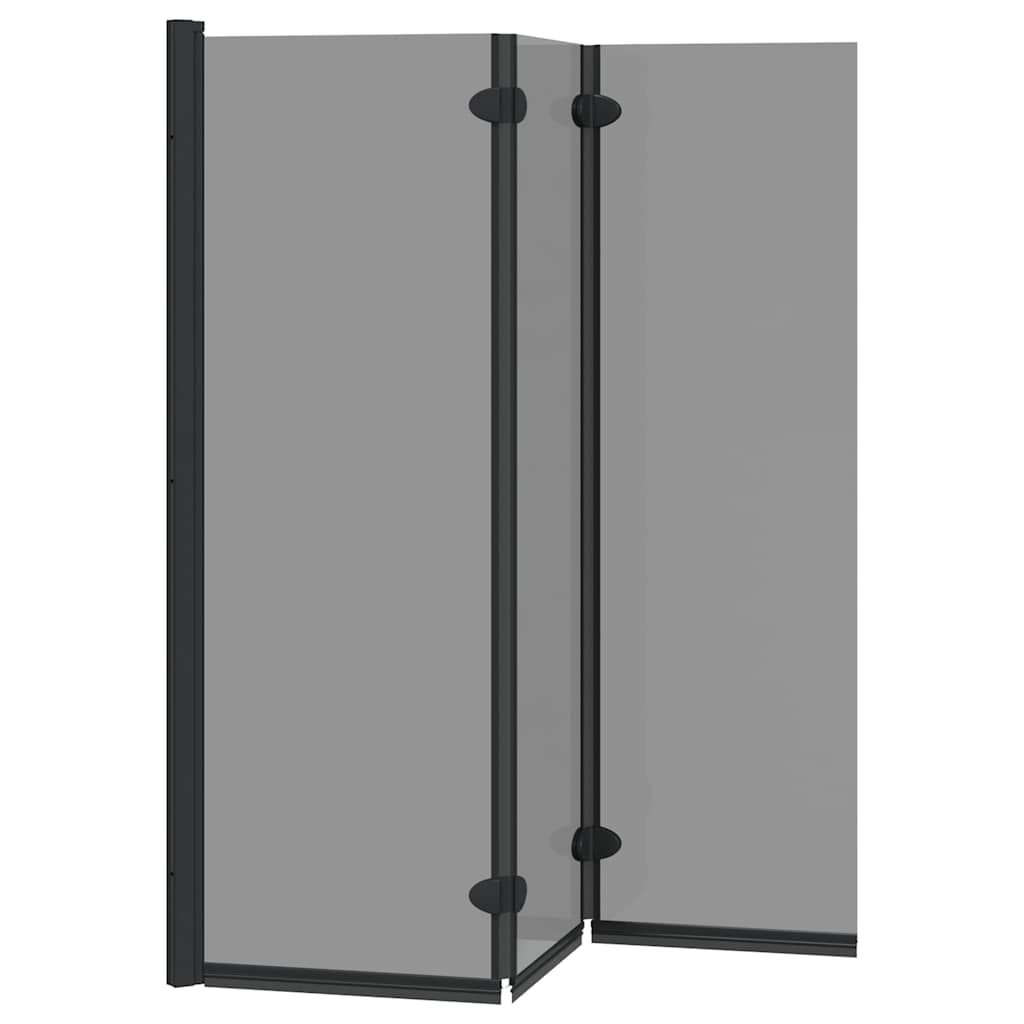 Douche Omhulsel Zwart 130 X 138 Cm Esg-Glas En Aluminium
