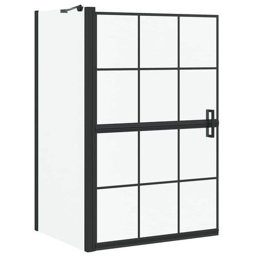 Bad Douchescreen Zwart En Transparant 80 X 68 X 128 Cm