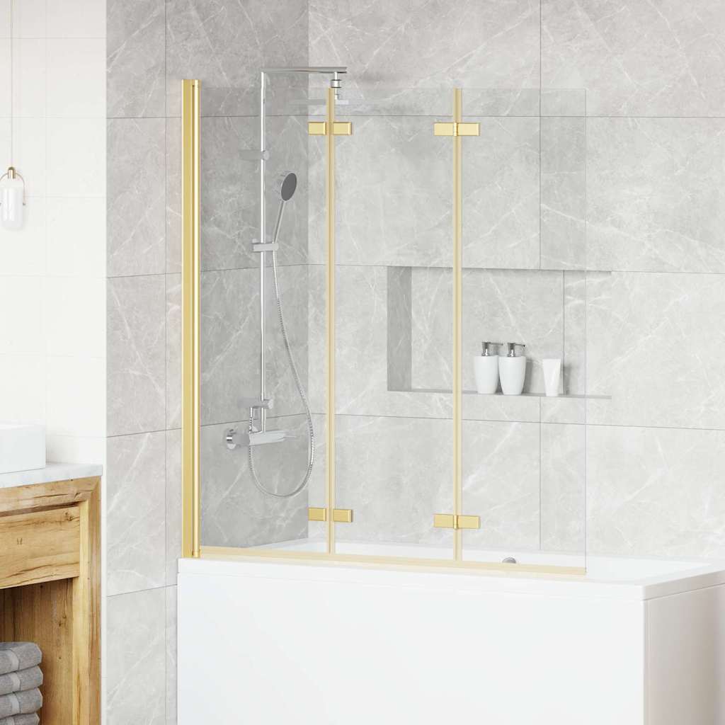 Opvouwbare Douchewand 130 X 138 Cm Esg-Glas En Aluminium