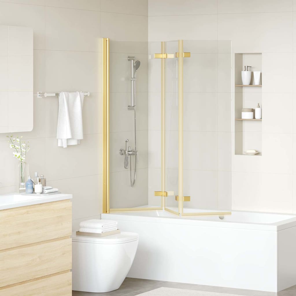 Opvouwbare Douchewand 130 X 138 Cm Esg-Glas En Aluminium