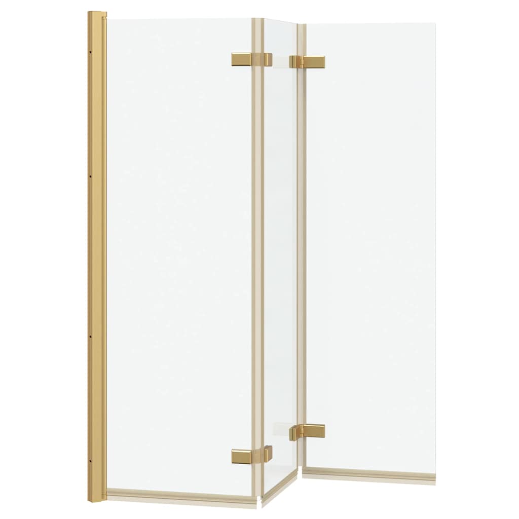 Opvouwbare Douchewand 130 X 138 Cm Esg-Glas En Aluminium