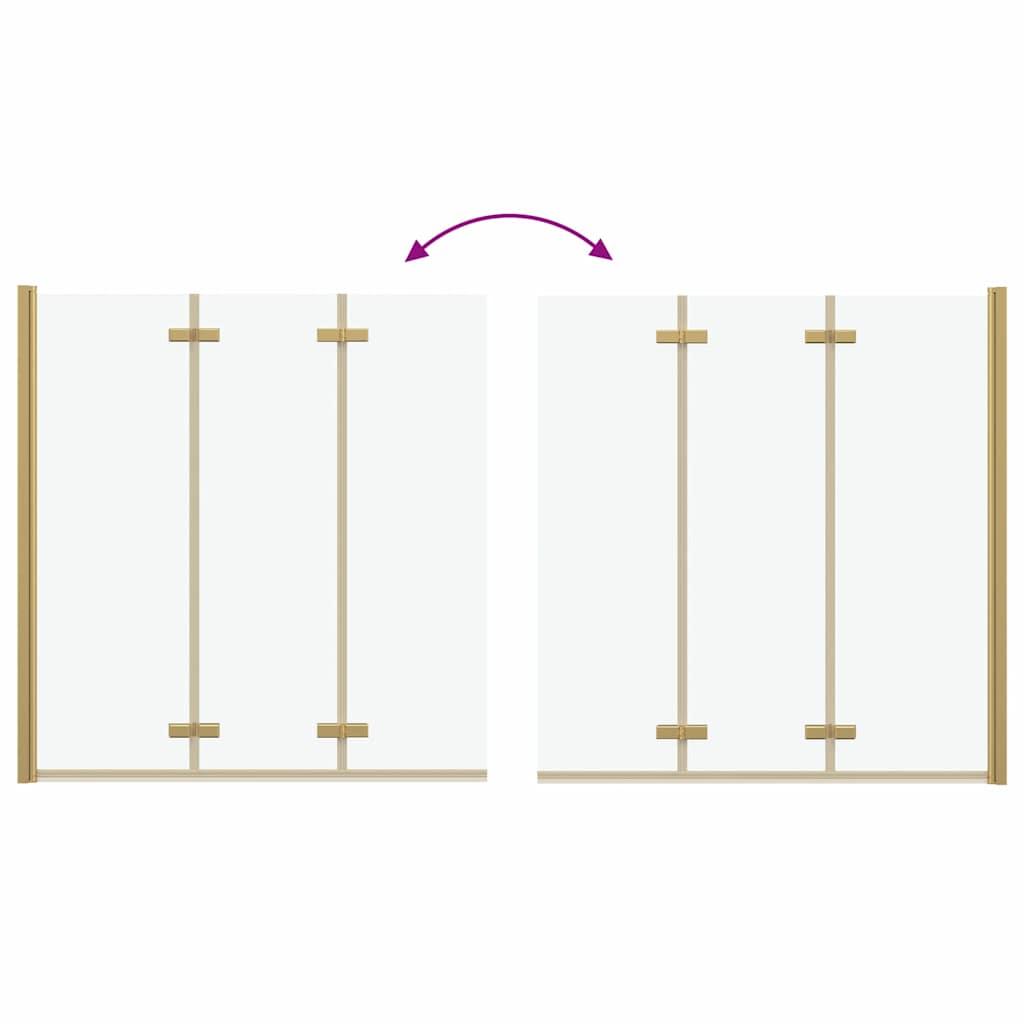 Opvouwbare Douchewand 130 X 138 Cm Esg-Glas En Aluminium