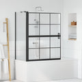 Bad Douchescreen Zwart En Transparant 80 X 68 X 128 Cm