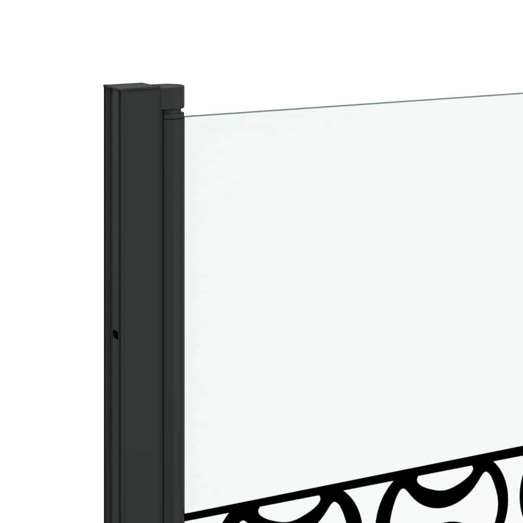 Douche Omhulsel Zwart En Transparant 130 X 130 Cm Gehard Glas